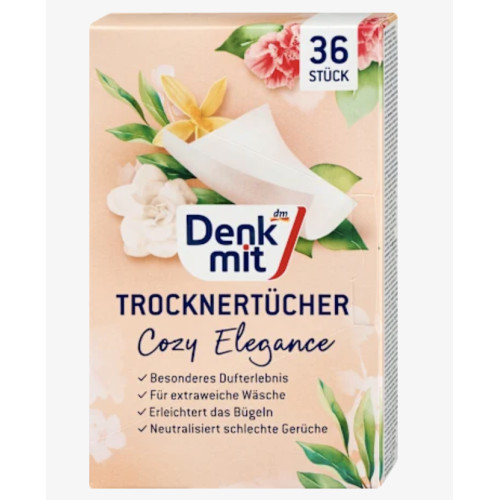 Серветки для сушильної машини Denkmit Trocknertücher Cozy Elegance, 36 шт.